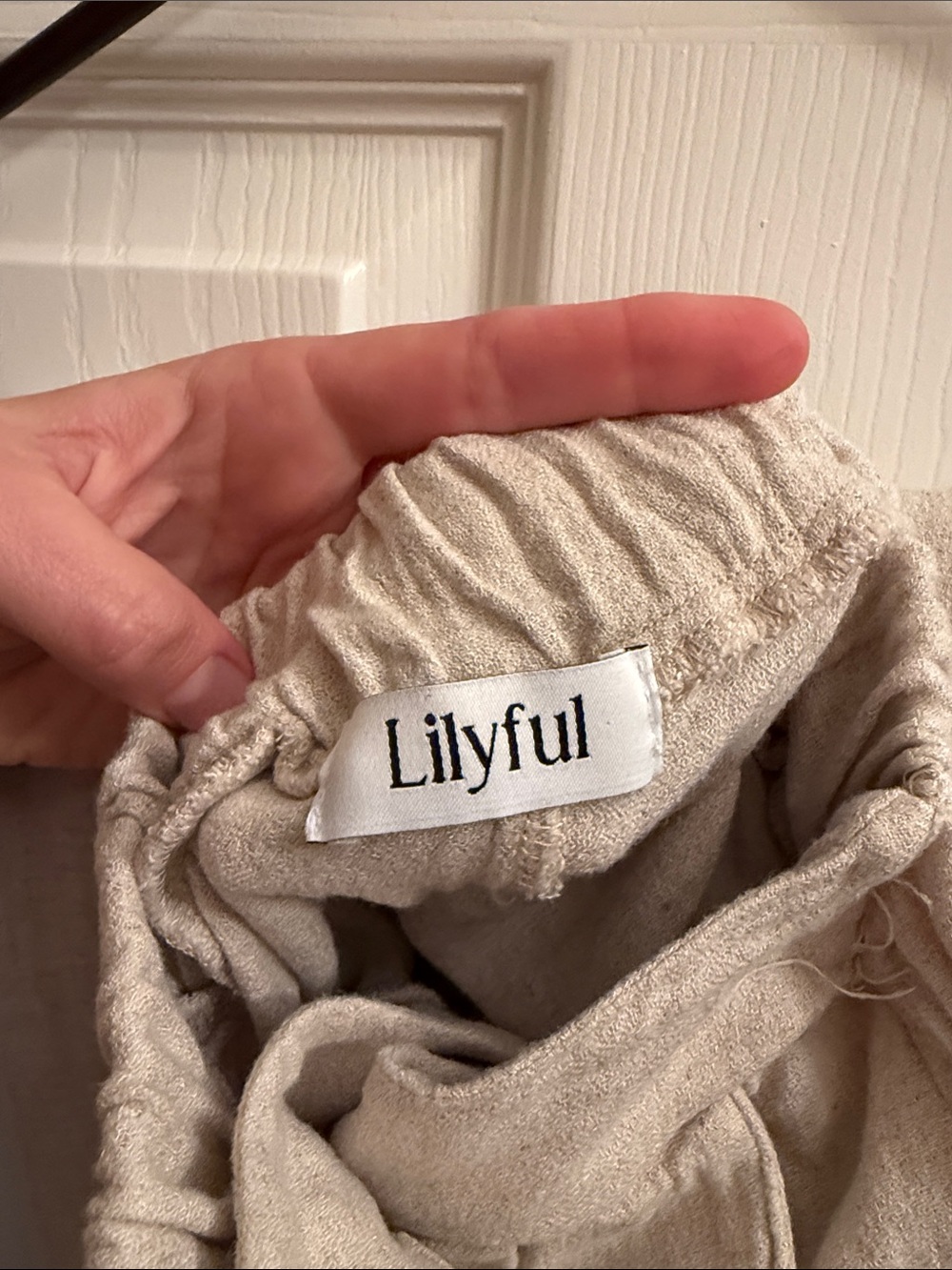 Lilyful Chico Neutral Ribbed Drawstring Pants - Picture 3 of 10